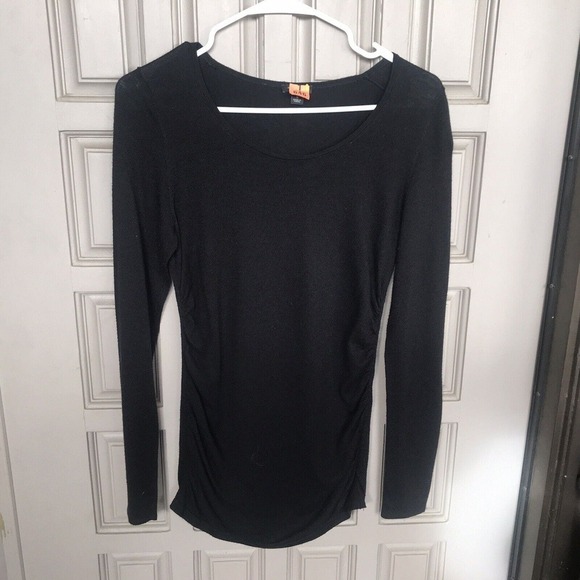 Ann Taylor Sweater SzS Lt Weight Ruched Sides Long Sleeves Tunic Length Used - Picture 9 of 11